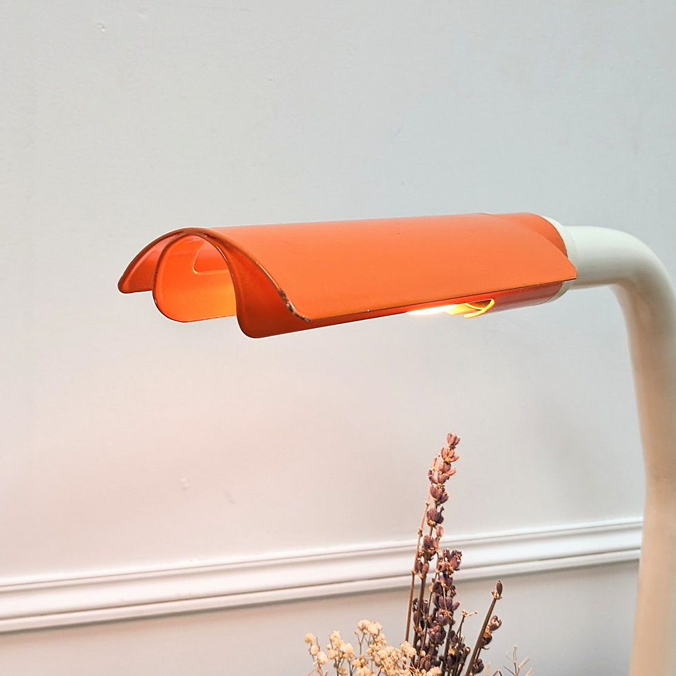 Thumbnail: Orange and white metal desk lamp