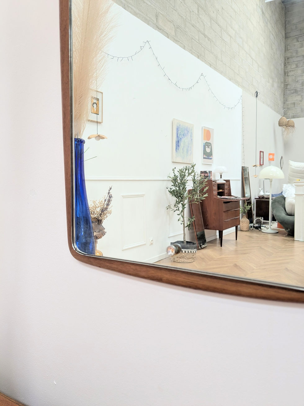 Miniature : Miroir vintage scandinave en teck