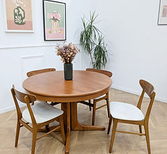 Table ronde scandinave extensible
