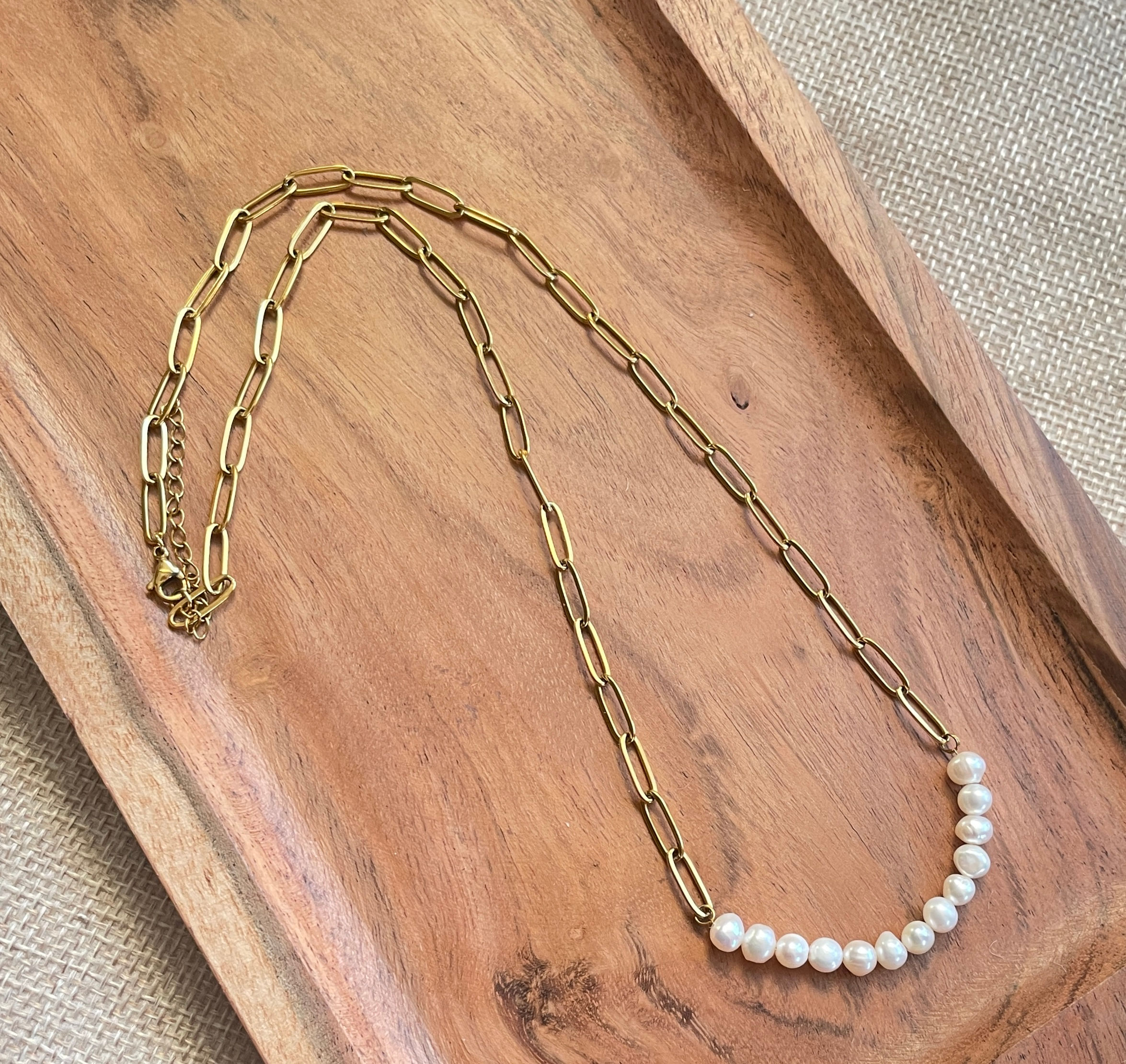 Natural Freshwater Pearl Chain Necklace
