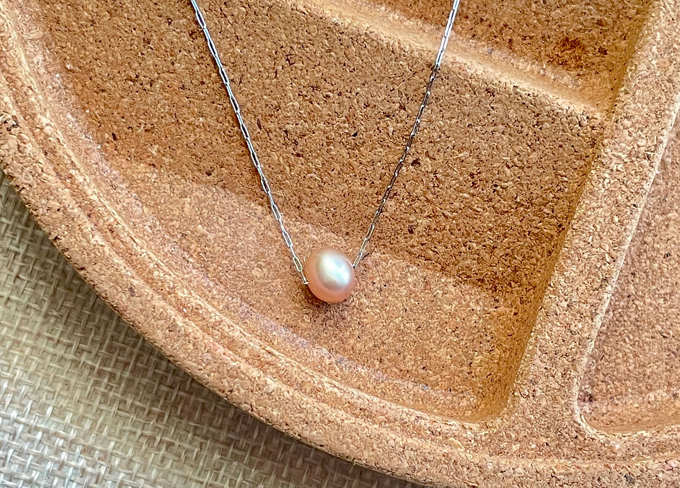Thumbnail: Natural Freshwater Purple Pearl Necklace
