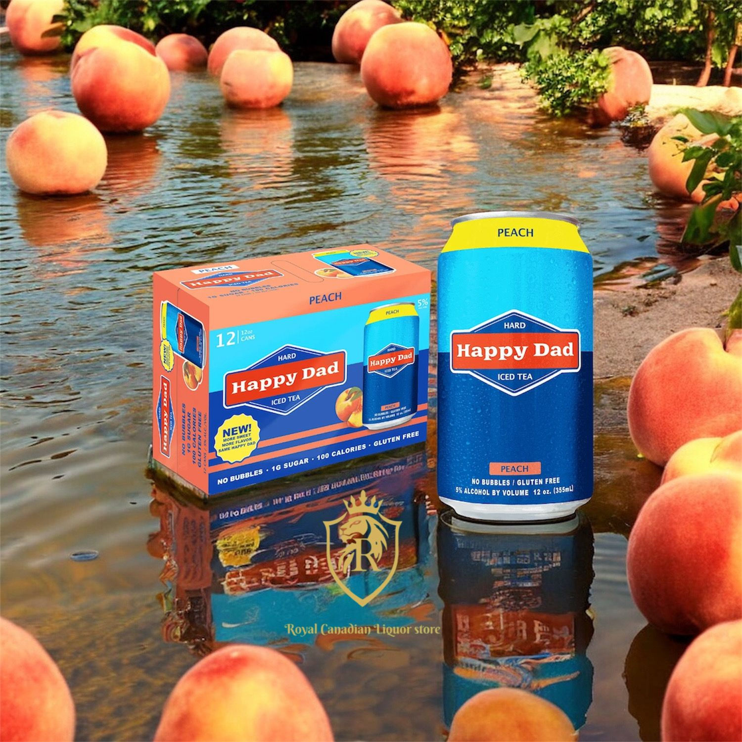 HAPPY DAD ICED TEA PEACH 12 CANS 