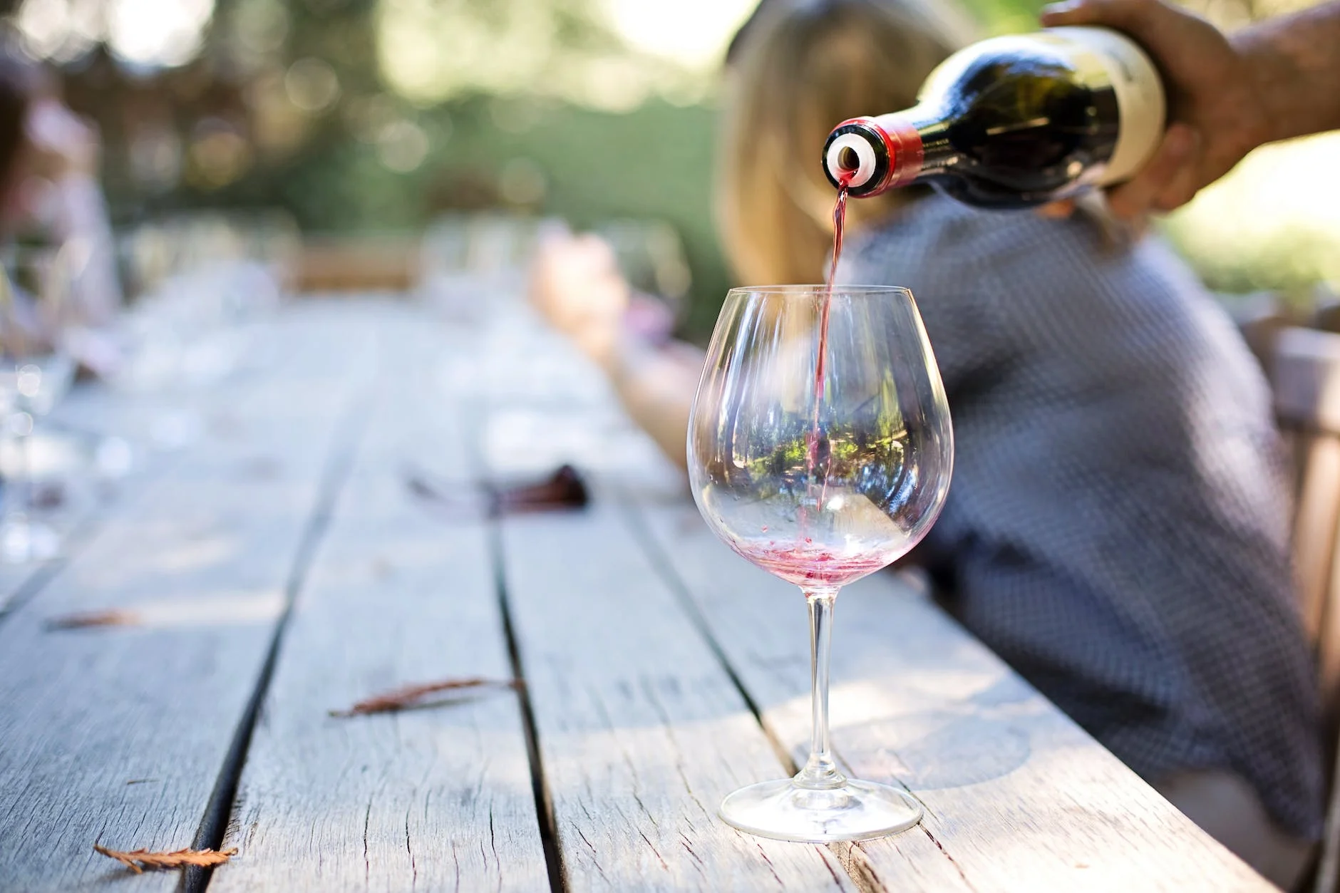 Wine Poured in Long-stem Glass (Photo by Pixabay)