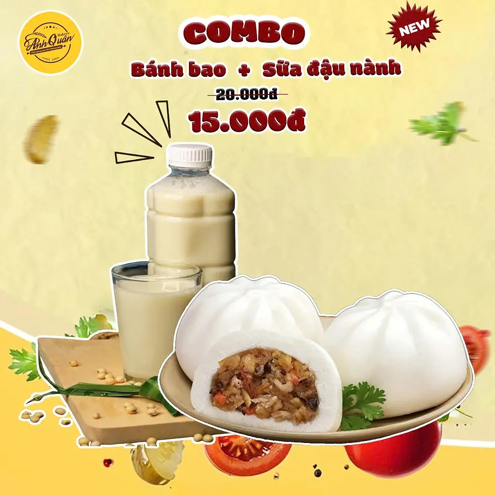 Combo Banh bao và Sua dau nan - am bung, du chat