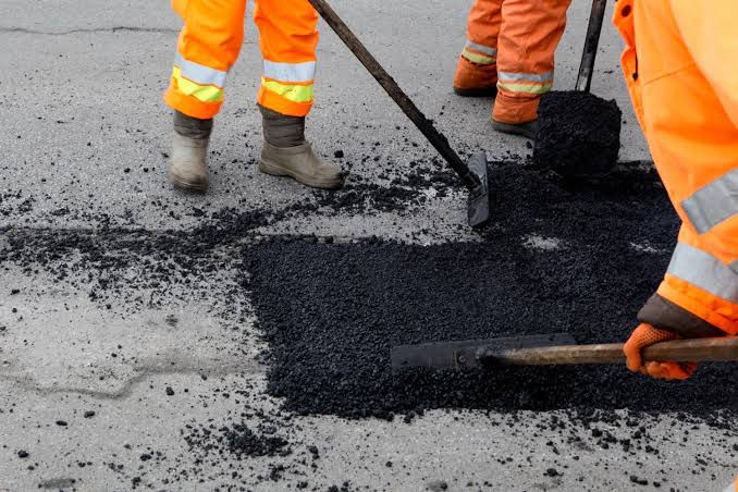 road paving with asphalt