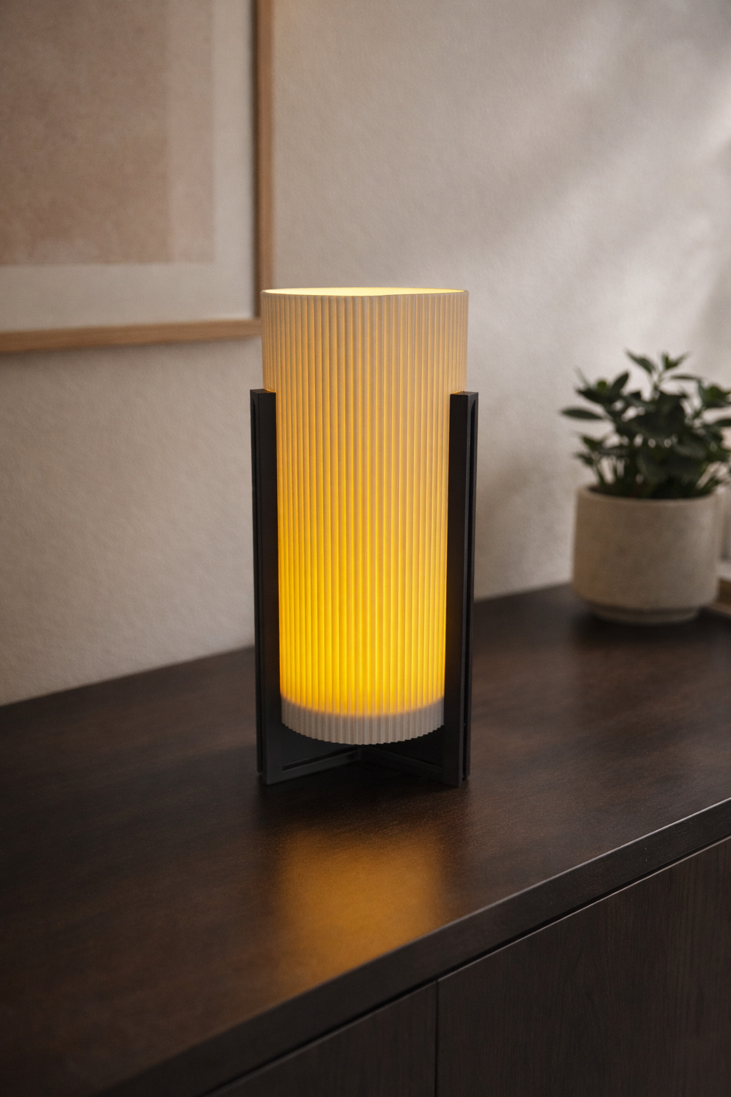 Modern Ribbed Ambient Table Lamp