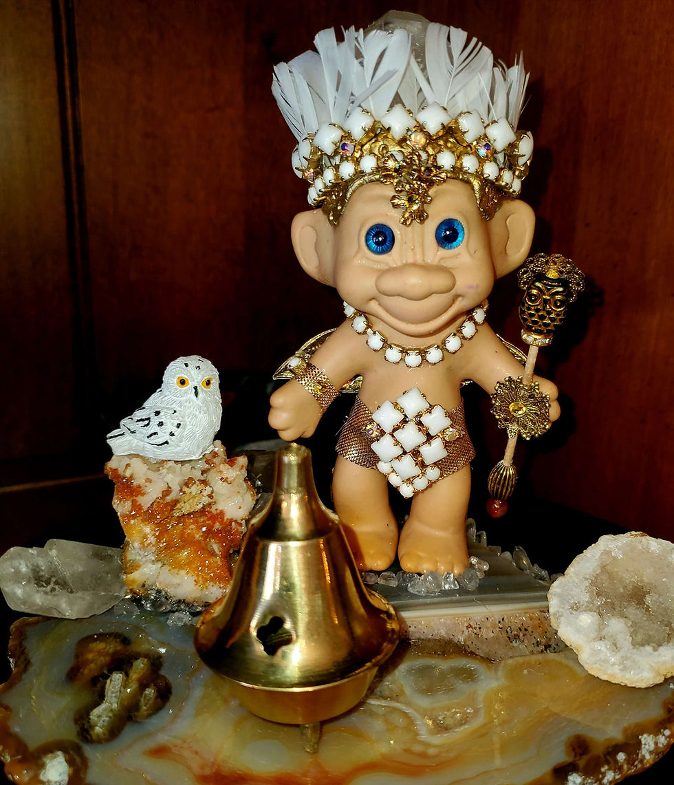 Thumbnail: Vintage Troll Owl Guardian w/ Crystals