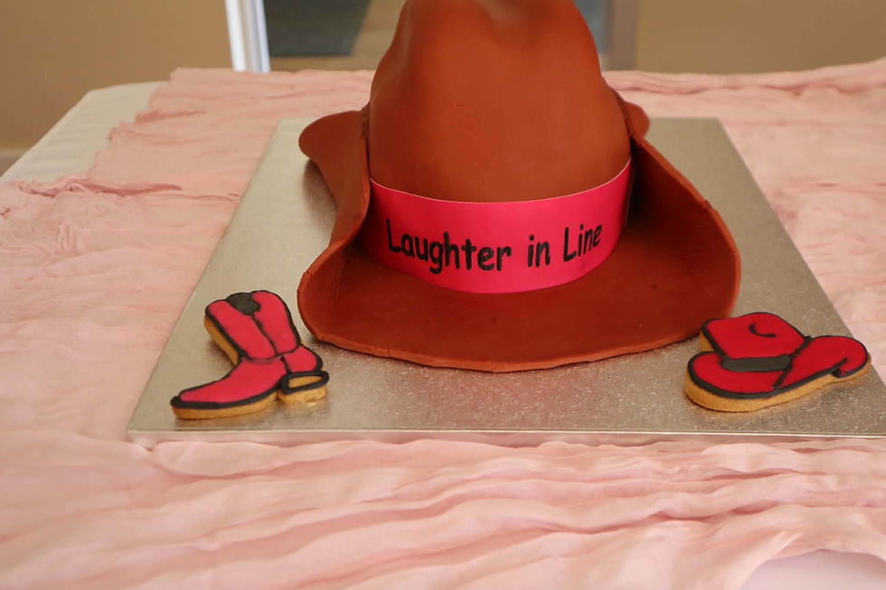 Amazing Cowboy Hat cake made by Julie H - and two of her cute little biscuits!