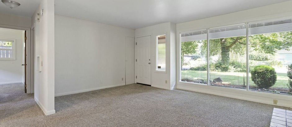 Empty midcentury living room