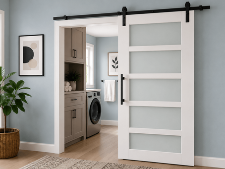 Laundry room barn door