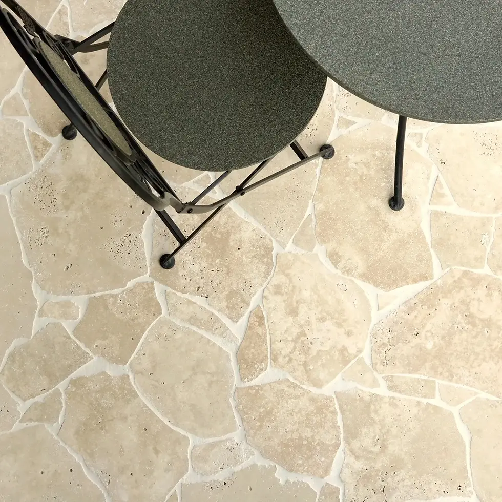 Thumbnail: Ivory Premium Light Travertine Crazy Pavers 