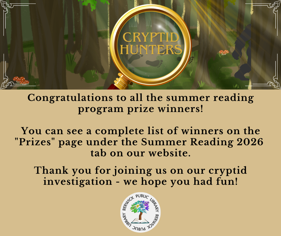 Congratulations summer reading prize winners!