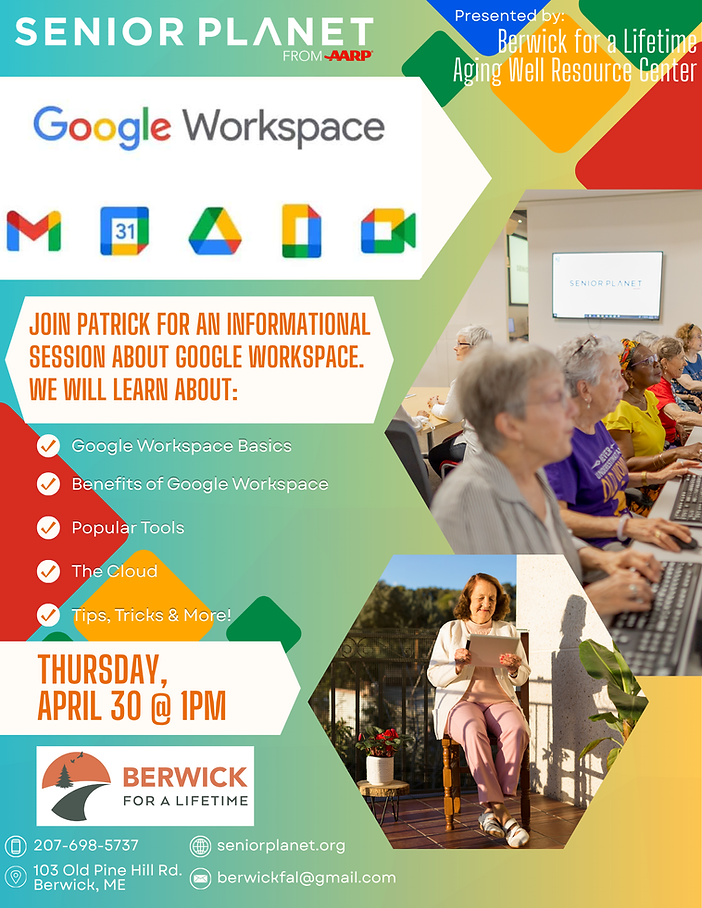 Google Workspace informational session - Thursday, April 30th at 1pm