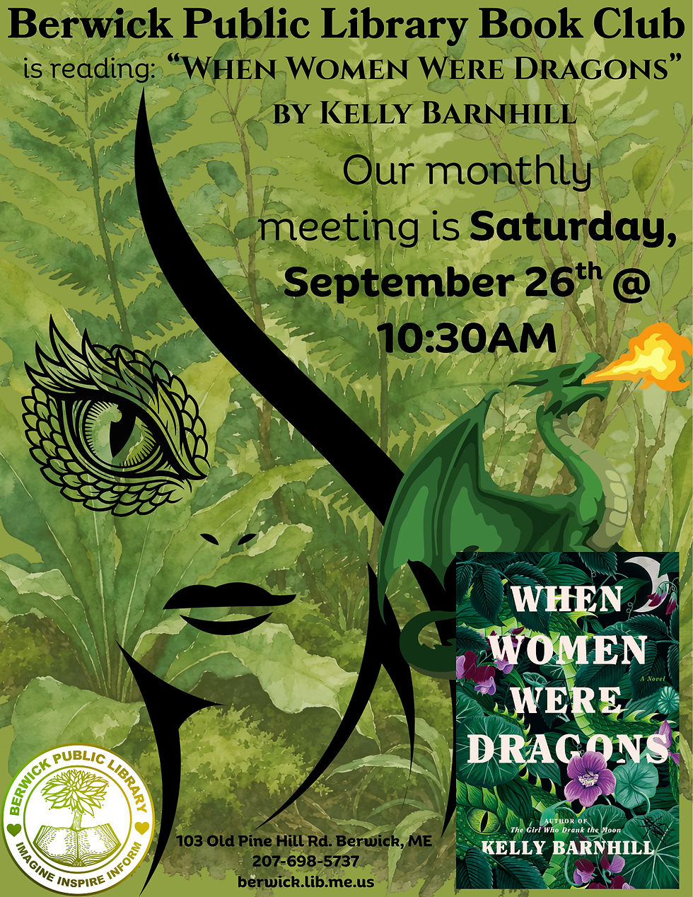 Book Club meets September 26th at 10:30am