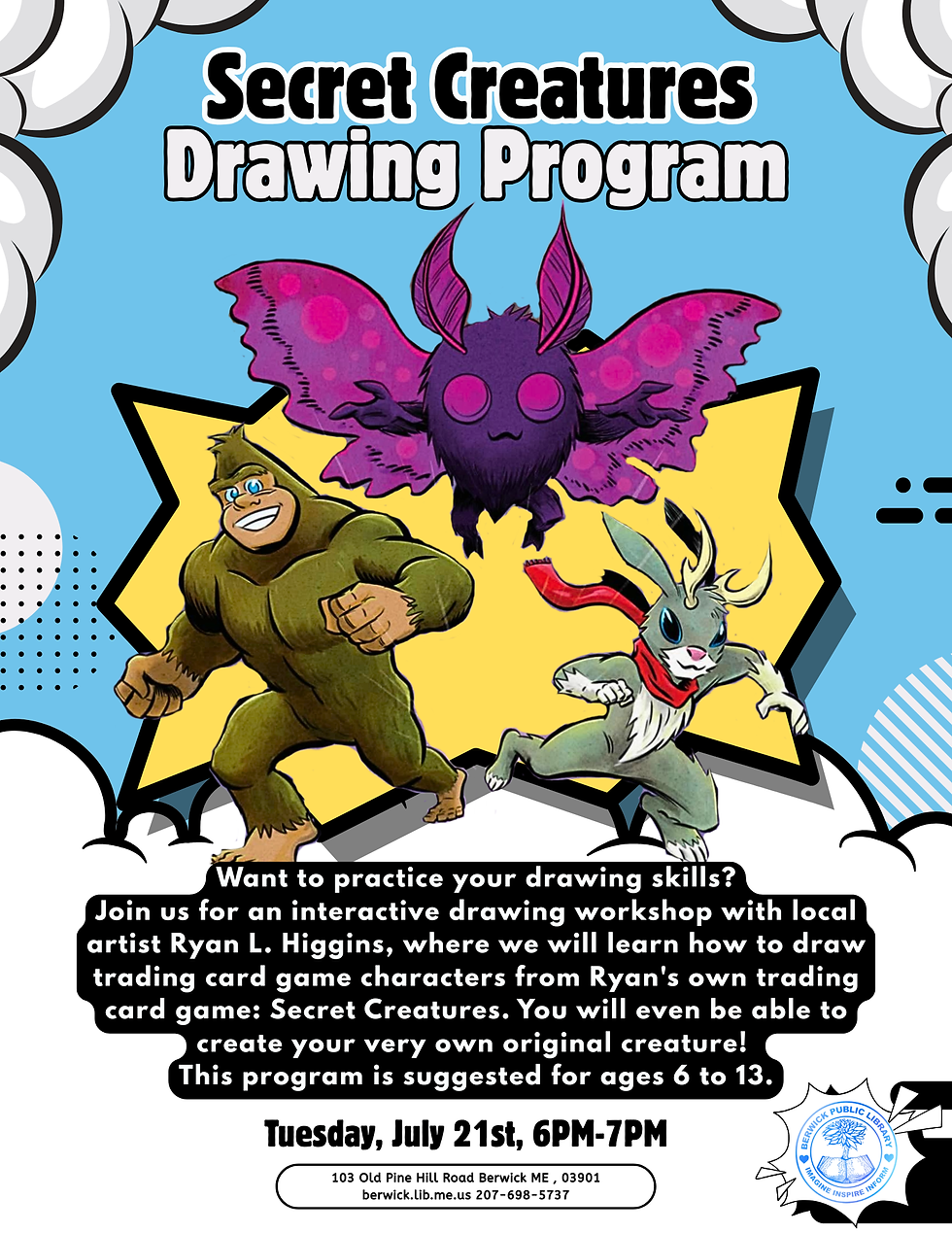 Secret Creatures Drawing Workshop with Ryan Higgins - July 21st at 6pm