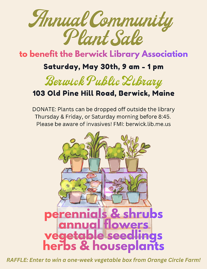 Annual Community Plant Sale - May 30th from 9am to 1pm