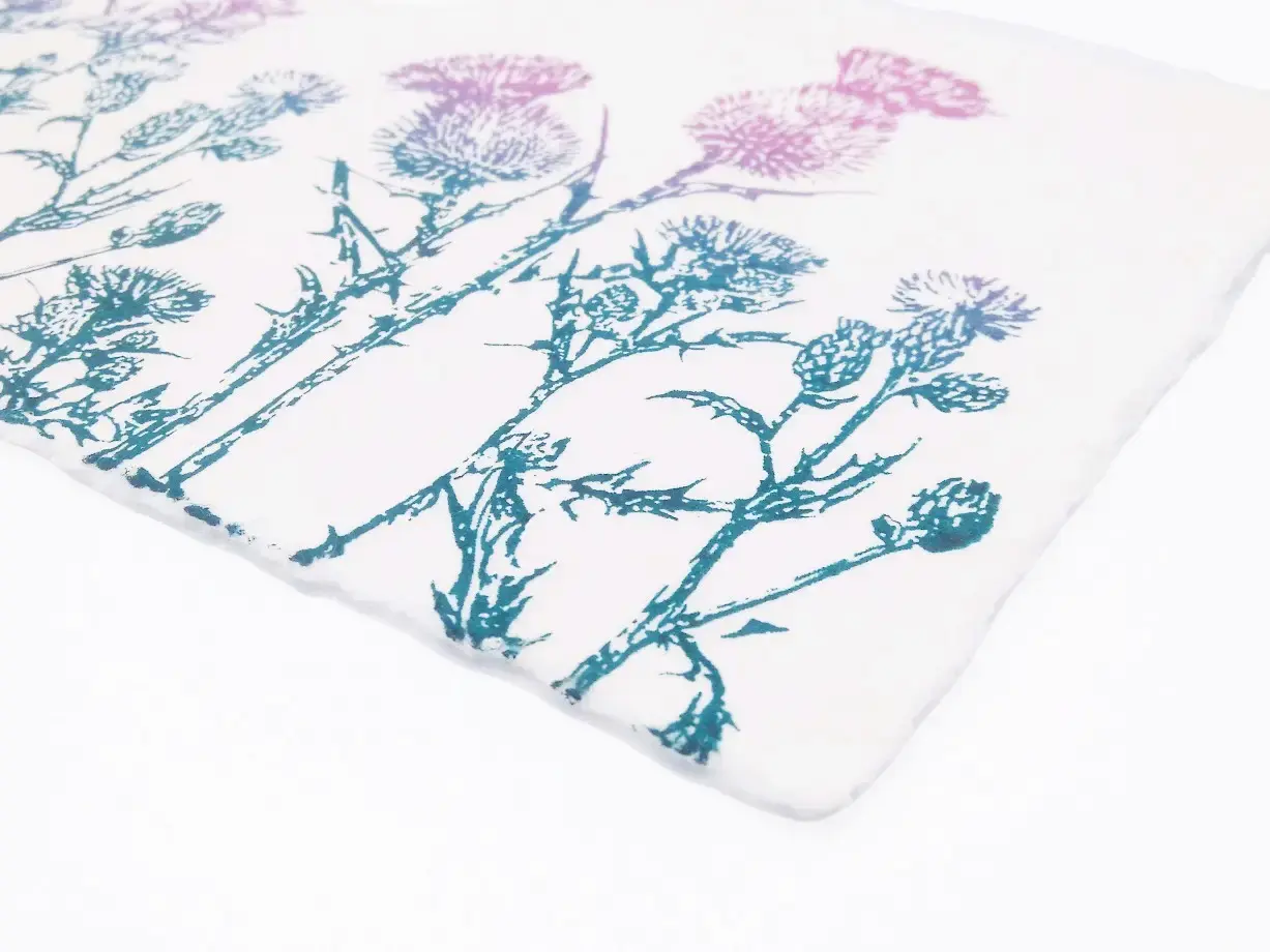 büttenpapier kunstdruck disteln