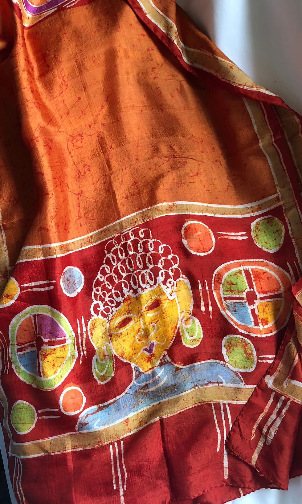 Hand dyed Batik Silk Scarf 