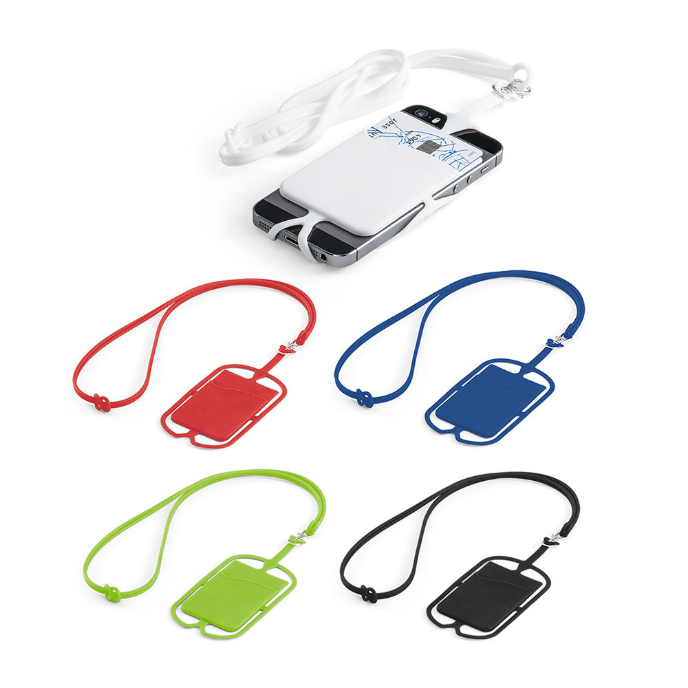 Porta Cartões em Silicone com Cordão Removível