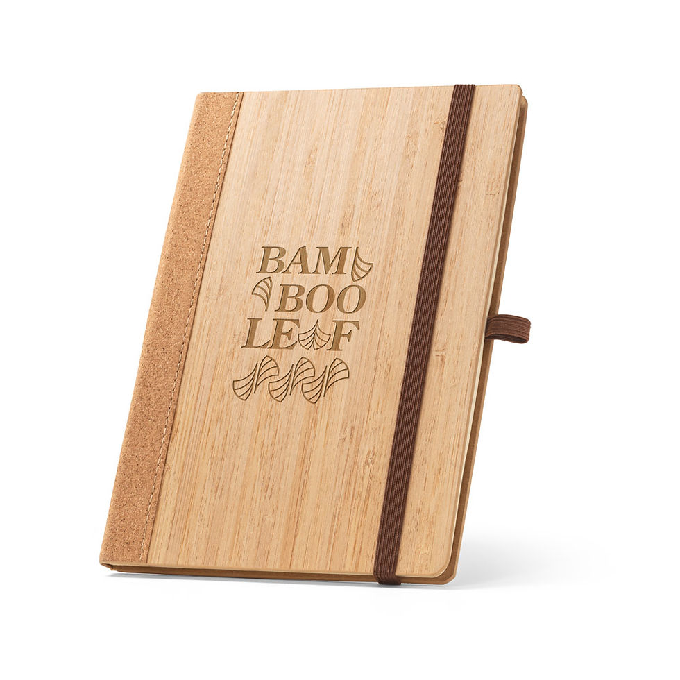 Miniatura: Caderno A5 de capa dura em folha de bambu e cortiça 93281