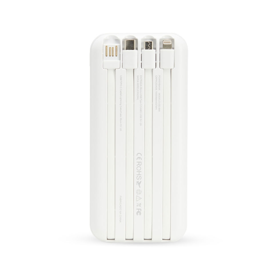 Miniatura: Power Bank 10.000mAh com Carregamento via Indução ou via Cabo