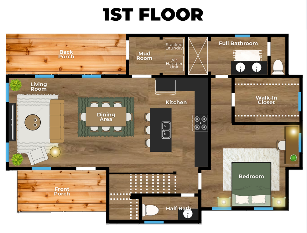 Prow House Floor Plan - 3 Bedroom - 1st Floor