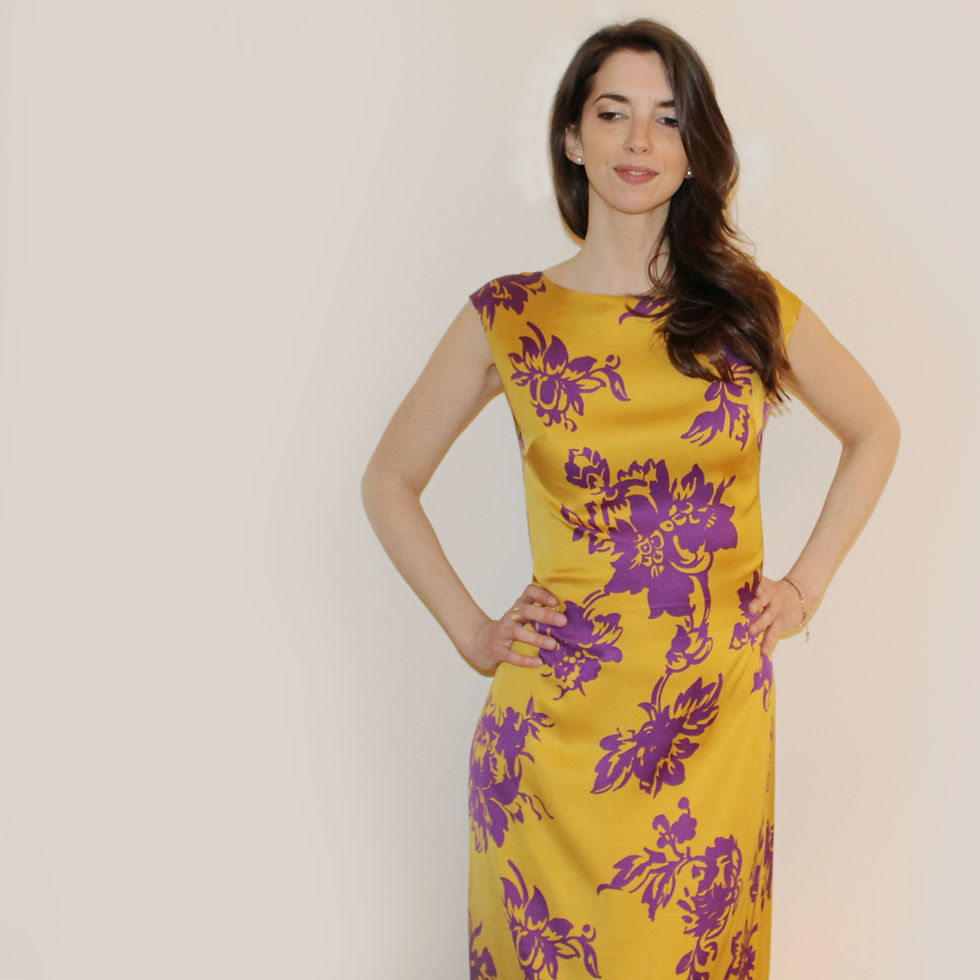 Thumbnail: "Ochre Sun, Violet Bloom" abito - dress