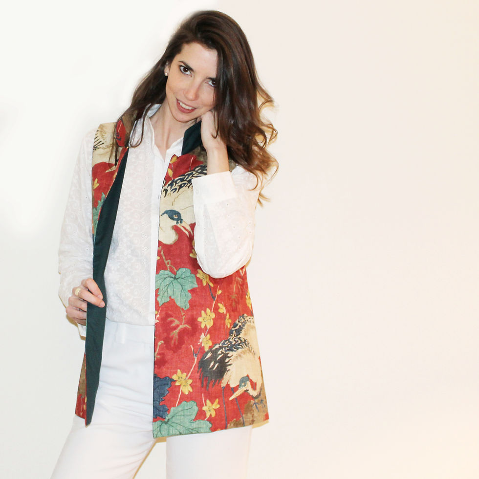 Thumbnail: "Scarlet Heron Garden" gilet