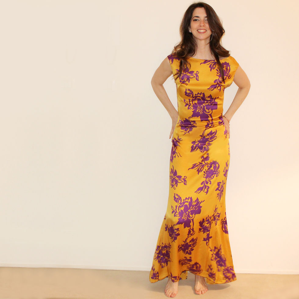 Thumbnail: "Ochre Sun, Violet Bloom" abito - dress