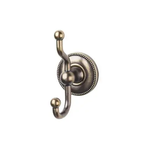 Thumbnail: Edwardian Bath Double Hook - Beaded Backplate