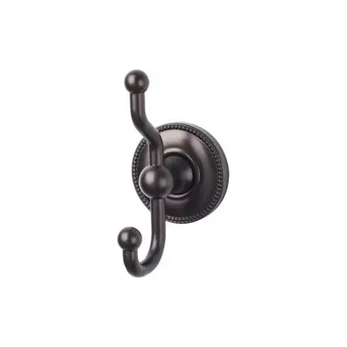 Thumbnail: Edwardian Bath Double Hook - Beaded Backplate