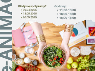 plakat promujący Warsztaty z dietetykiem – „Jedz z głową, żyj z radością”