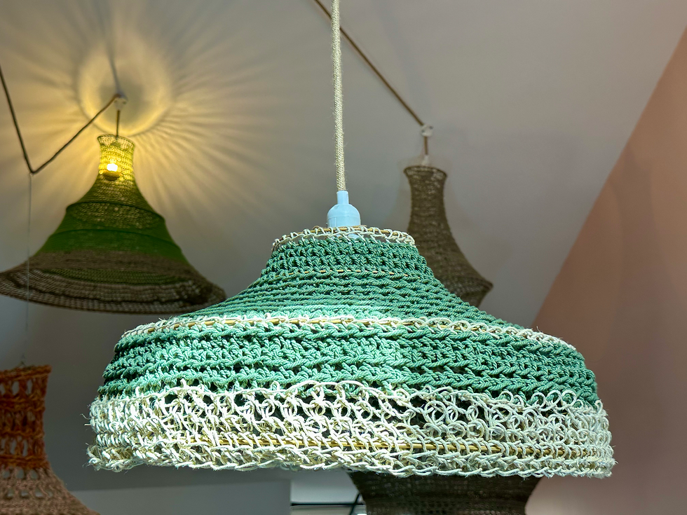 Miniature : KHELA – Suspension en lin & coton vert foncé