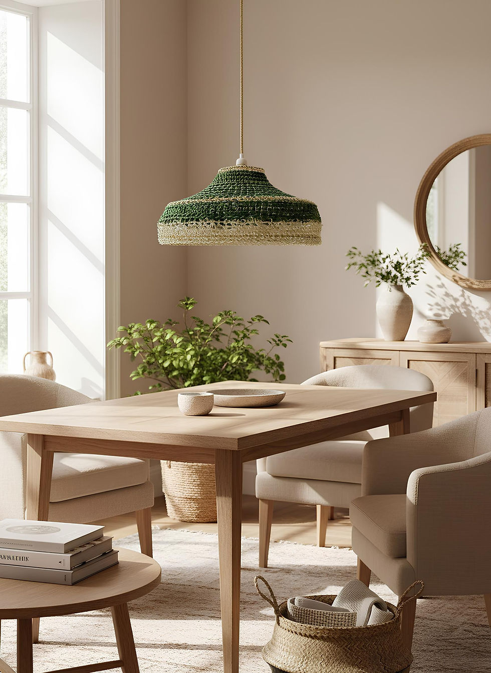 Miniature : KHELA – Suspension en lin & coton vert foncé
