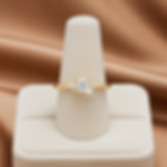 Elegant 18K Solid Gold Snowdrift Five Stone Ring with Round Cut Simulated Diamonds