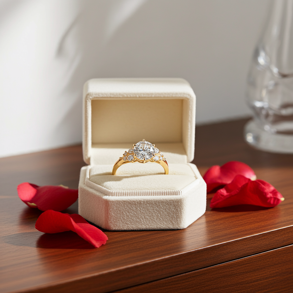 Thumbnail: Modern 14K Solid Gold Snowdrift Ring, 1.15 CT Round Moissanite Diamond