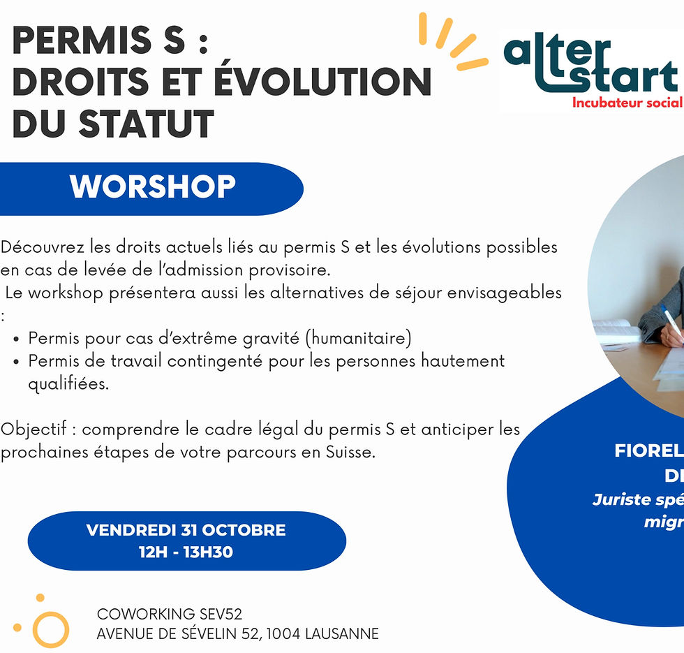 Workshop Permis S : Droits et évolution du statut