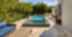 Linear Pool With 360 spillover spa and outdoor kitchen