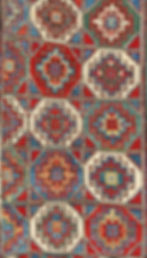 Antique Moghan Rug, Caucasus ca.1880 Memling Guls and cross border in earthy natural dyes