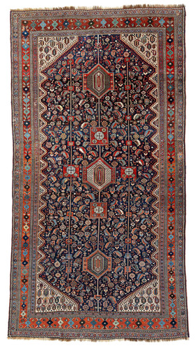 Antique Khamseh Rug, カムセ・ラグ 1870年頃、カムセ族 (ハムセ）の