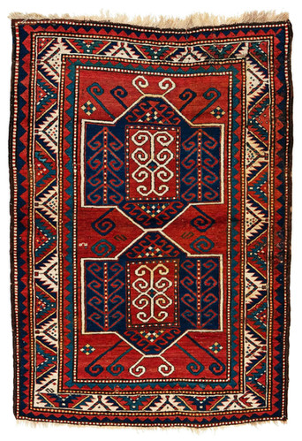 カザックラグ コーカサス、19世紀末（約1875年） Kazak Tribal Rug