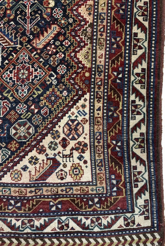 Qashqai Rug カシュカイ族 アンティーク トライバルラグ 1875