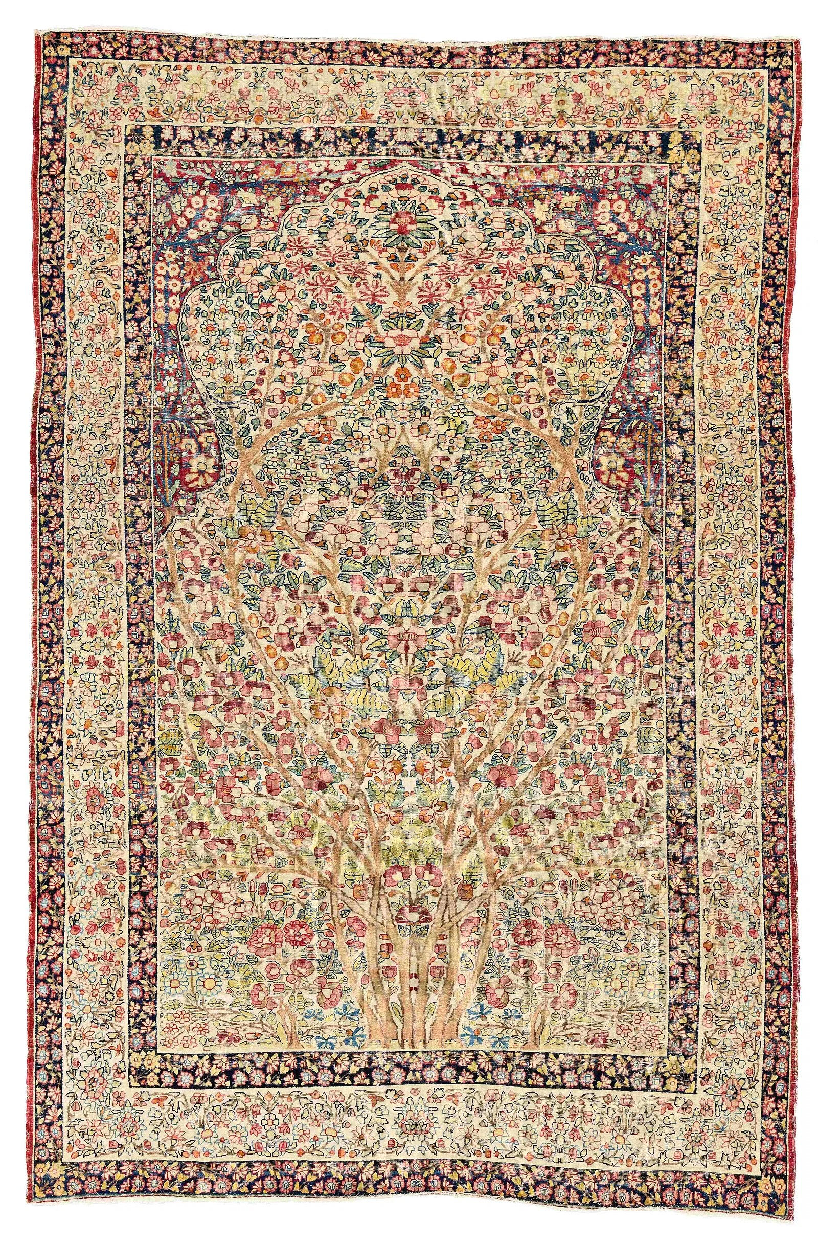 Fine Antique Kirman Tree Rug 197 x 132 cm