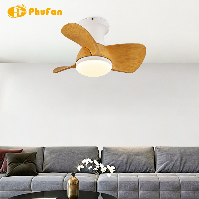 Low Profile Flush Mount 3-Blade Ceiling Fan Light for Balcony Kids Room Laundry