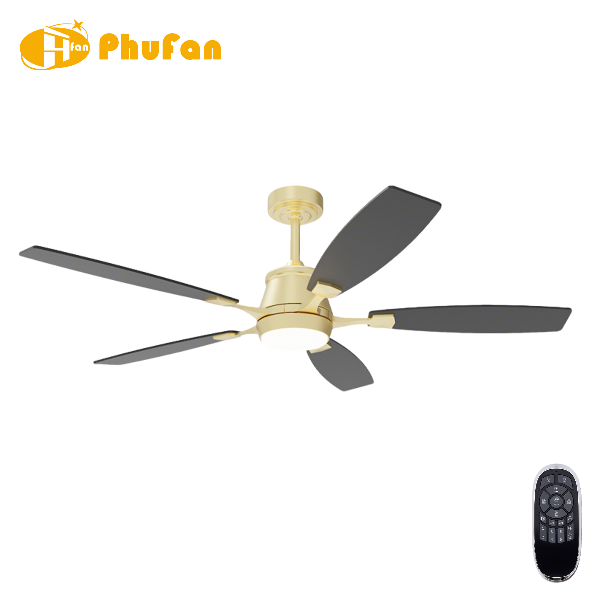 Scandinavian Ceiling Fan with Light for Bedroom - 3 Light Tones