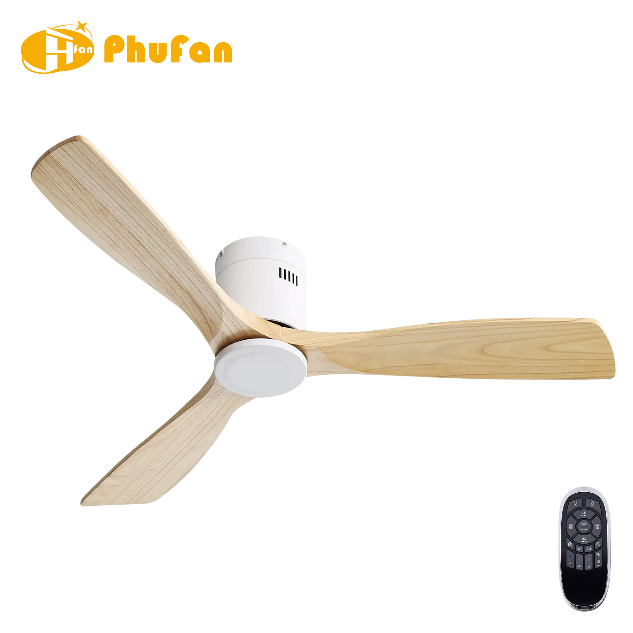 Low Profile Flush Mount Modern Ceiling Fan With Light  for Low Ceiling Bedroom