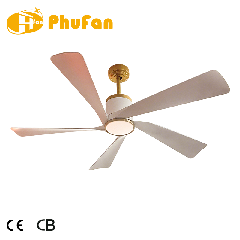 थंबनेल: 5 Smooth Curved Blade Ceiling Fan Light Remote Silent Reversible BLDC Motor 