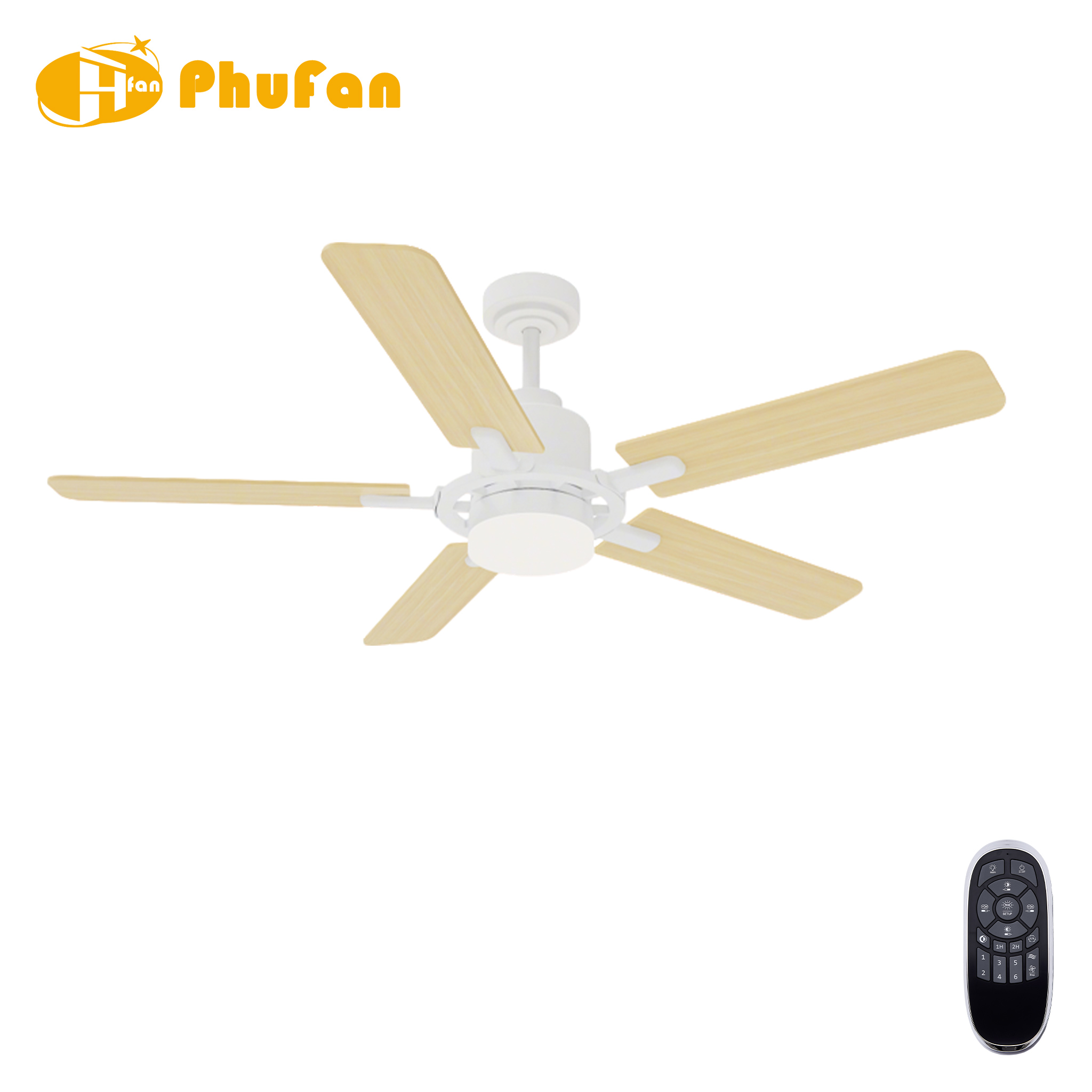 Industrial Ceiling Fan with Light for Kitchen - 5-Blade Design