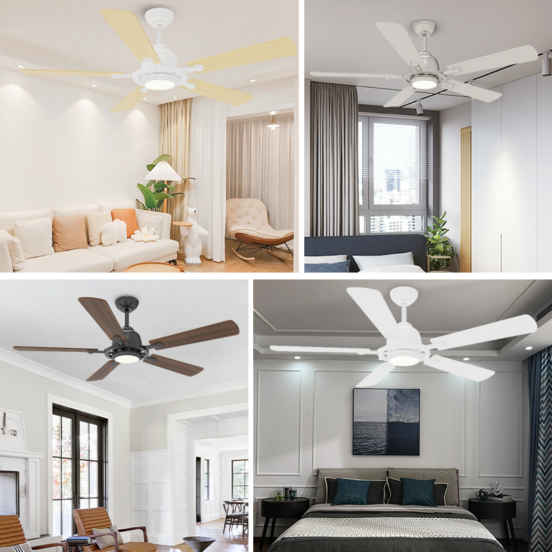 5 Blade Ceiling Fan Light Remote Silent Reversible BLDC Motor For Bedroom