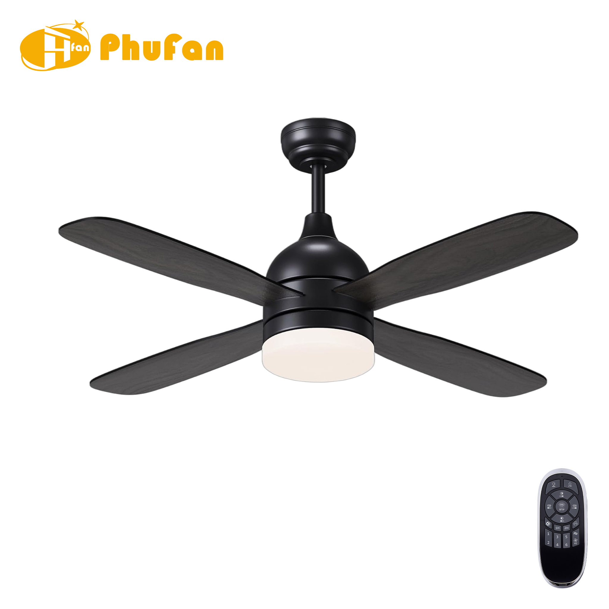 4 Plywood Blade Ceiling Fan Light Remote Silent Reversible BLDC Motor
